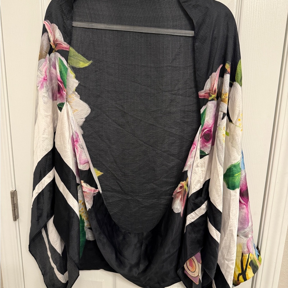 Ted Baker Black Floral Scarf - Picture 9 of 9